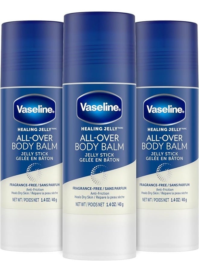 Vaseline Body Balm Stick Anti-Friction For Dry Skin Unscented Targeted Healing for Hard-to-Reach Spots 1.4 oz 3 Count - Image 1